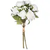 Image de Bouquet 14 Roses Artificielles Blanc H40cm - Atmosphera