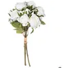 Image de Bouquet 14 roses artificielles blanc H40cm - Atmosphera Créateur dintérieur