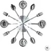 Image de Horloge Ustensiles En Métal Argent D38cm - Atmosphera
