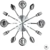 Image de Horloge Ustensiles en métal argent D38cm - Atmosphera Créateur dintérieur