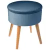 Image de Tabouret Coffre Tess Velours Bleu - Atmosphera