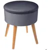 Image de Tabouret coffre Tess velours gris ardoise - Atmosphera Créateur dintérieur