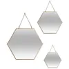 Image de Set de 3 miroirs doré L20/25/30cm - Atmosphera Créateur dintérieur