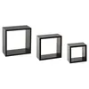 Image de Lot de 3 petites étagères Fixy cube - Tailles différentes - Noir