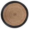 Image de Tapis en jute bord noir noir D120cm - Atmosphera Créateur dintérieur