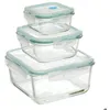 Image de 3 grandes boîtes carrées de conservation Clipeat verre - 5 five simply smart