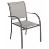 Image de Fauteuil de jardin empilable Piazza noisette & tonka aluminium traité époxy - Hespéride