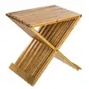 Image de Chaise pliante - 40 x 32 x 45 cm - bambou - beige