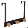 Image de Patère 3 têtes métal et bambou noir - 5 five simply smart