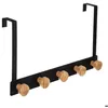 Image de Patère 5 têtes métal et bambou noir - 5 five simply smart