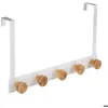 Image de Patère 5 têtes métal et bambou blanc - 5 five simply smart