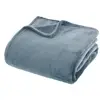 Image de Plaid Ollis Flanelle Bleu Orage 180x230cm - Atmosphera