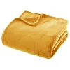 Image de Plaid flanelle jaune 180x230cm - Atmosphera Créateur dintérieur