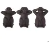 Image de Lot de 3 singes Sagesse H.23cm résine - Atmosphera Créateur dintérieur