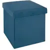 Image de Pouf Pliant Tess Velours Bleu - Atmosphera