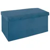 Image de Pouf pliant double Tess velours bleu - Atmosphera Créateur dintérieur