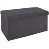 Image de Pouf Pliant Double "tess" Velours Gris - Atmosphera Créateur D'intérieur