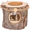 Image de Photophore Rondin Bois Et Verre Assorti - Feeric Lights & Christmas