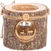 Image de Photophore Rondin Bois Et Verre Assorti - Feeric Lights & Christmas