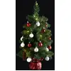 Image de Sapin H.50cm Avec Décorations Et Guirlande Lumineuse Copper 20 Led En Box Palette Assorti - Blanc Chaud/rouge - Atmosphe