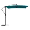 Image de Parasol Déporté Carré Manoa Bleu Canard D2.5x2.5m En Acier - Hespéride