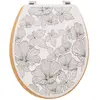 Image de Abattant Wc Blackflora Noir Et Blanc En Bois Laqué - 5five