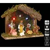 Image de Crèche de Noël lumineuse - FEERIC LIGHT & CHRISTMAS - 5 LED - 7 santons - Résine - Bois
