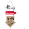 Image de Pancarte Bois 3 Flèches H 51 cm - Feeric lights & christmas