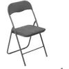 Image de Chaise pliante en velours gris anthracite - 5 five simply smart