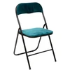 Image de Chaise Pliante En Velours "basic" 79cm Bleu