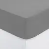 Image de Drap-housse Carina Coton Gris Souris 90x190cm - Atmosphera