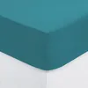 Image de Drap-housse Carina coton bleu canard 140x190cm - Atmosphera Créateur dintérieur