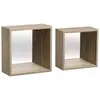 Image de 2 Étagères Murales Fixy Effet Chêne Cube Miroir - 5five