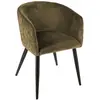 Image de Fauteuil Marlo Velours Vert Kaki - Atmosphera