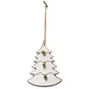 Image de Sujet De Noël Bois Sapin Blanc Doré Cloche - Feeric Lights & Christmas