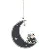 Image de Sujet De Noël Lune "bois" 12cm Gris Bleu