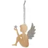 Image de Sujet De Noël Ange Pailleté Argenté 11 Cm - Feeric Lights & Christmas