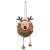 Image de Sujet De Noël Bois Renne Beige Fourrure Cloche - Feeric Lights & Christmas