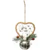 Image de Sujet De Noël Grelot Argenté Coeur 12 Cm - Feeric Lights & Christmas
