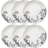 Image de Lot De 6 Assiettes Plates "white Floral" 27cm Blanc