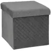 Image de Pouf Pliable 31x31cm Mix N' Modul Velours Gris - 5five