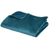 Image de Dessus De Lit Delia Feuille En Velours Bleu Canard 240x260cm - Atmosphera