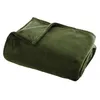 Image de Plaid flanelle vert kaki 125x150cm - Atmosphera Créateur dintérieur