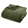 Image de Plaid flanelle vert kaki 130x180cm - Atmosphera Créateur dintérieur