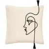 Image de Housse De Coussin Visage Blanc Ivoire 40x40cm - Atmosphera