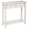 Image de Console hina avec étagère bois blanchi l80cm HINA