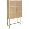 Image de Buffet haut 2 portes Rayo cannage rotin 80x165cm - Atmosphera Créateur dintérieur