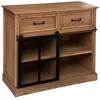 Image de Buffet 1 porte Danik bois naturel 94x95cm - Atmosphera Créateur dintérieur