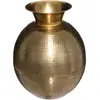Image de Vase Oasis Métal Martelé Doré H40cm - Atmosphera