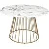 Image de Table À Manger Rayo Blanc Effet Marbre Doré D120cm - Atmosphera